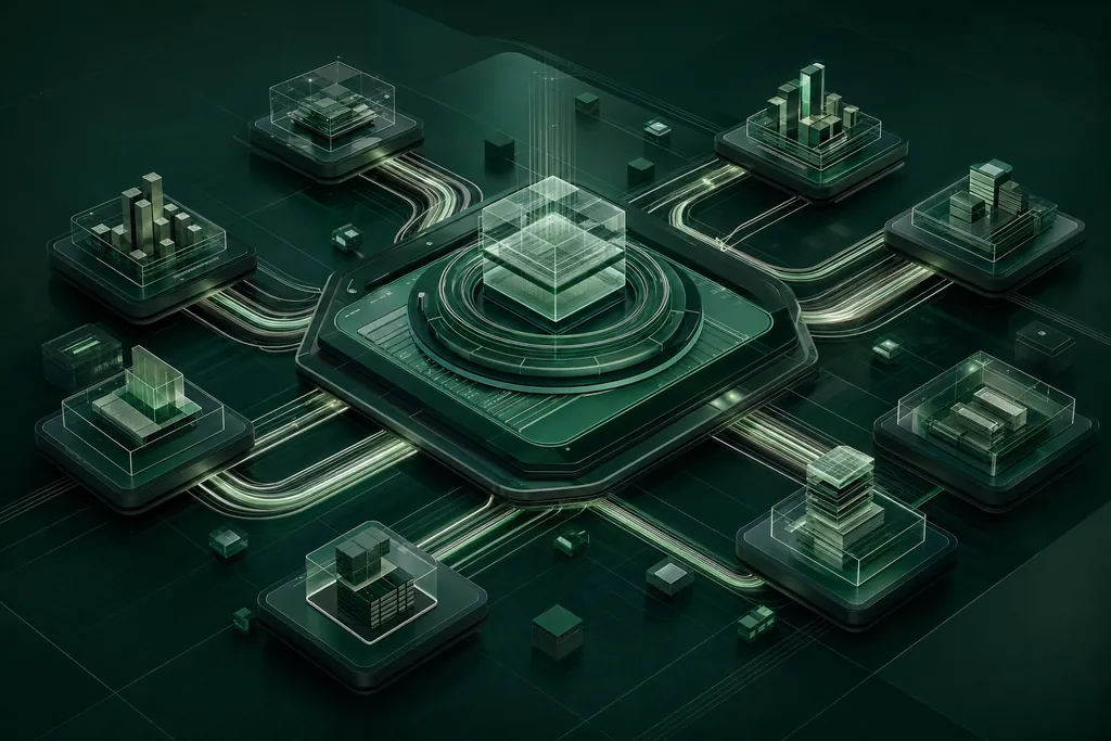 A shared enterprise operations platform connecting back-office processes across several business systems